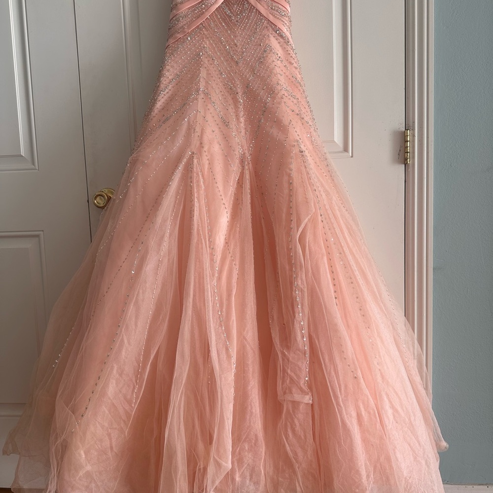 Posh Precious Beaded Mermaid Prom Dress Size 8 Buff - NEEDS REPAIR